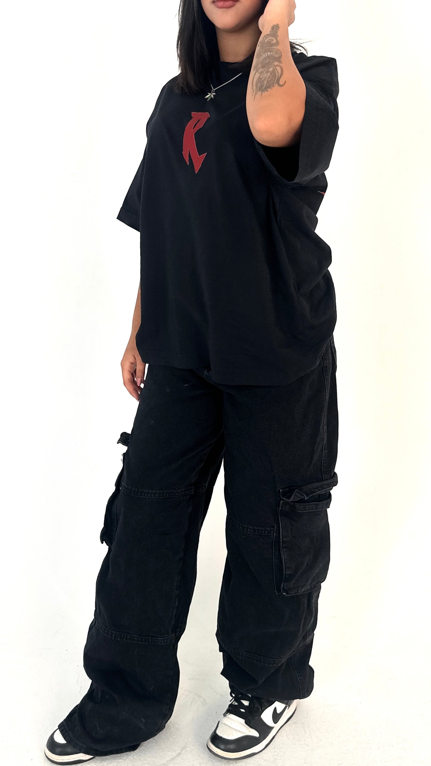 Black Conquer Oversized Tee