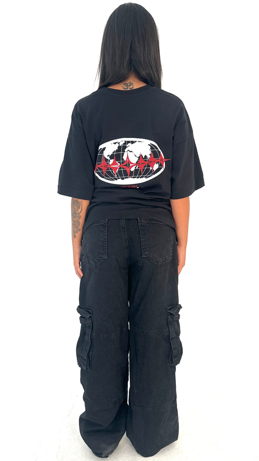 Black Conquer Oversized Tee