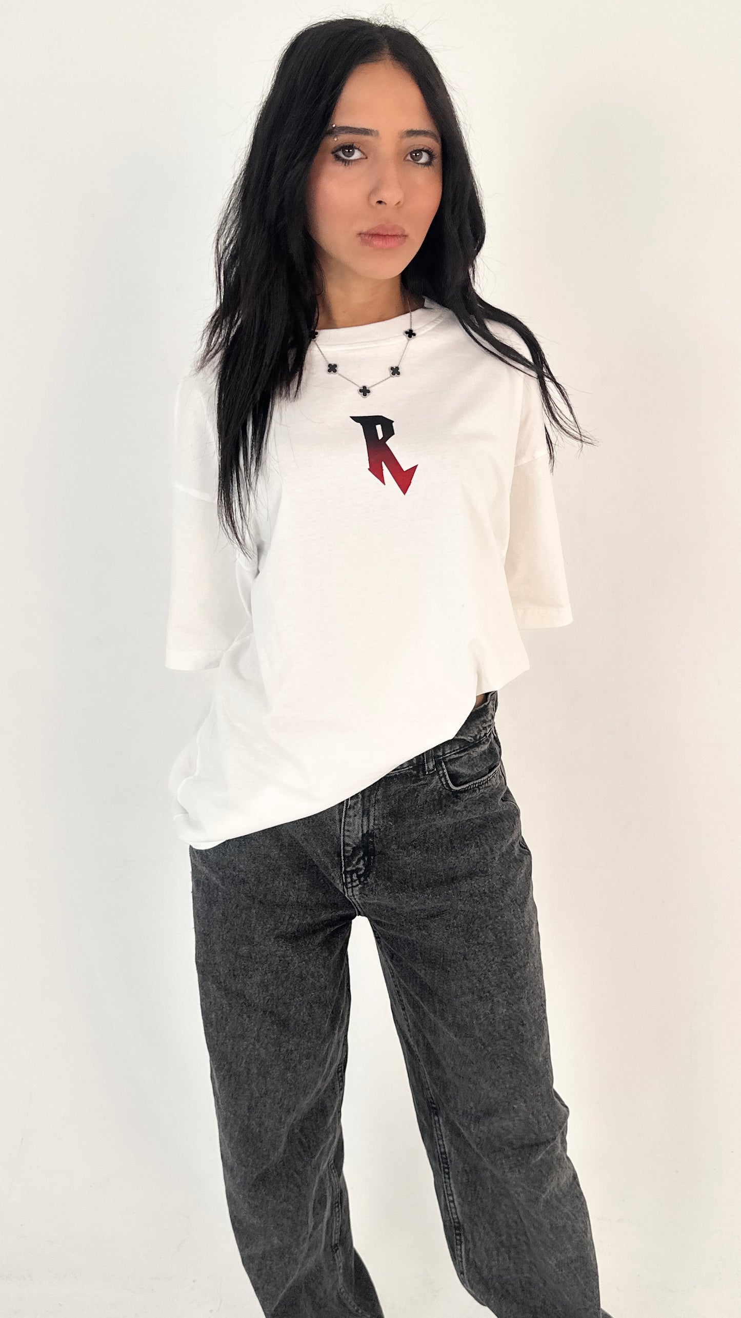 White Conquer Oversized Tee